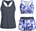 3 Piece Athletic Tankini Swimsuit Set for Women - Supportive Coverage