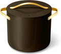 12 Qt Stock Pot Ceramic Coated Large Pot for Big Batches - Black