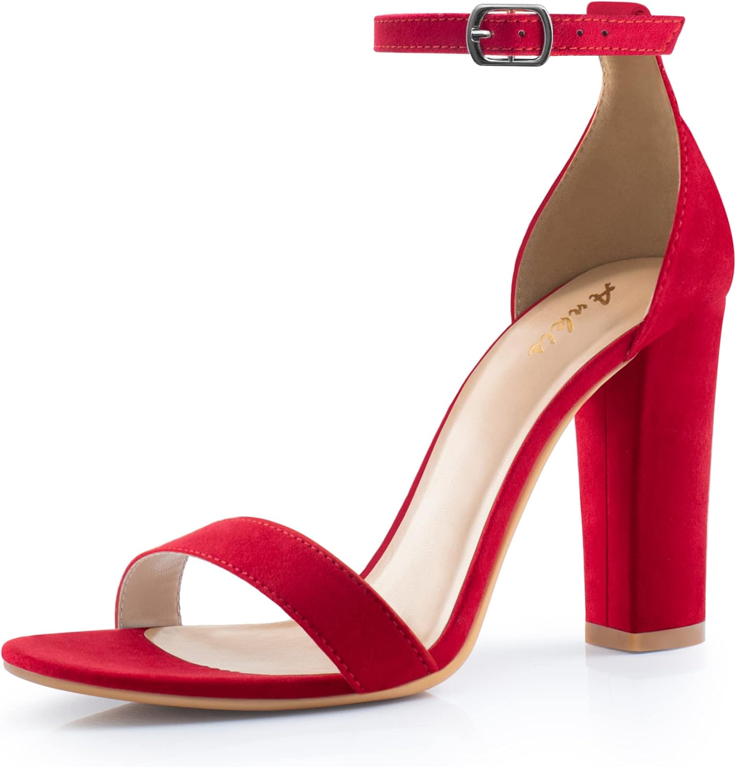 Ankis Nude Black White Heels for Women Open Toe Sandals