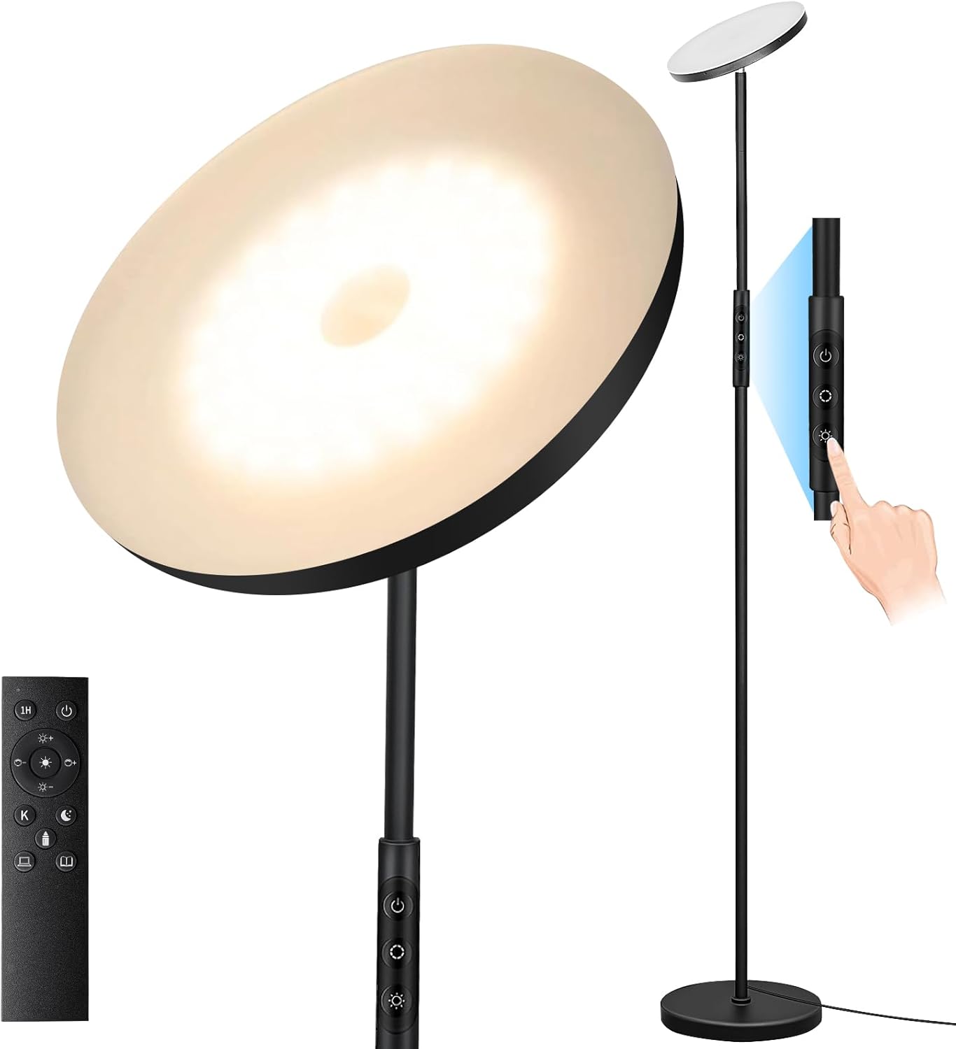 Super Bright Torchiere LED Floor Lamp with Remote Control
