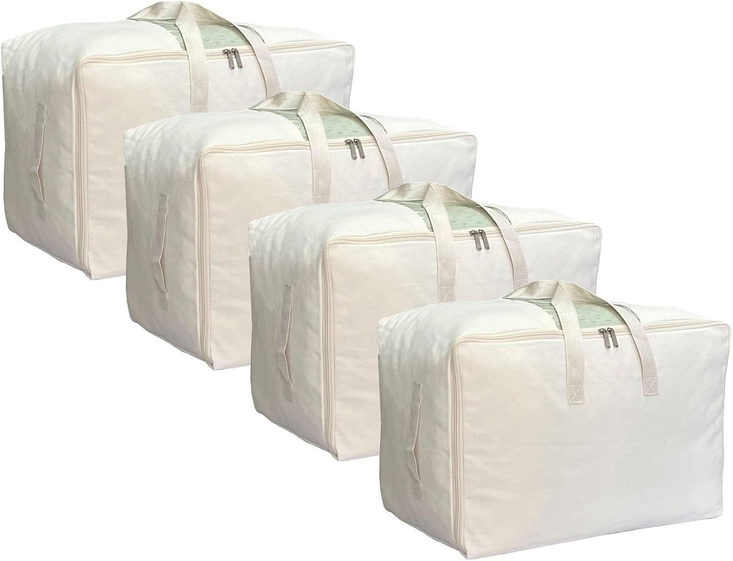 Soft Canvas Storage Bag with Zipper and Clear Window for Organizing