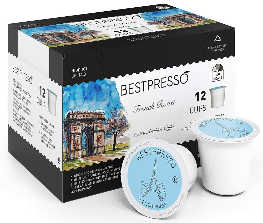 Bestpresso Coffee French Roast K-Cup Pods for Keurig Brewers