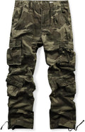 OCHENTA Men's Cargo Camo Work Pants Baggy Tactical Trousers - 8