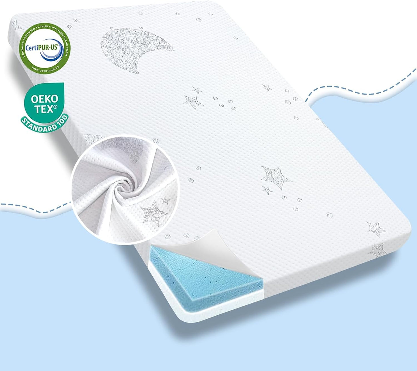 Pack and Play Mattress for Infants with Soft Jacquard Cover
