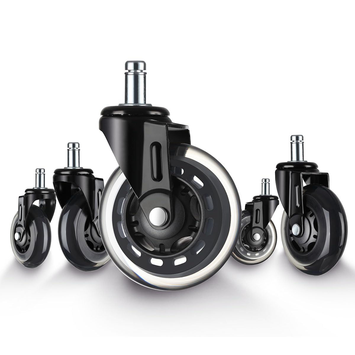 JOYANCE Heavy-Duty Office Chair Wheels - Set of 5, Scratch-Free & Silent on Hardwood & Carpet