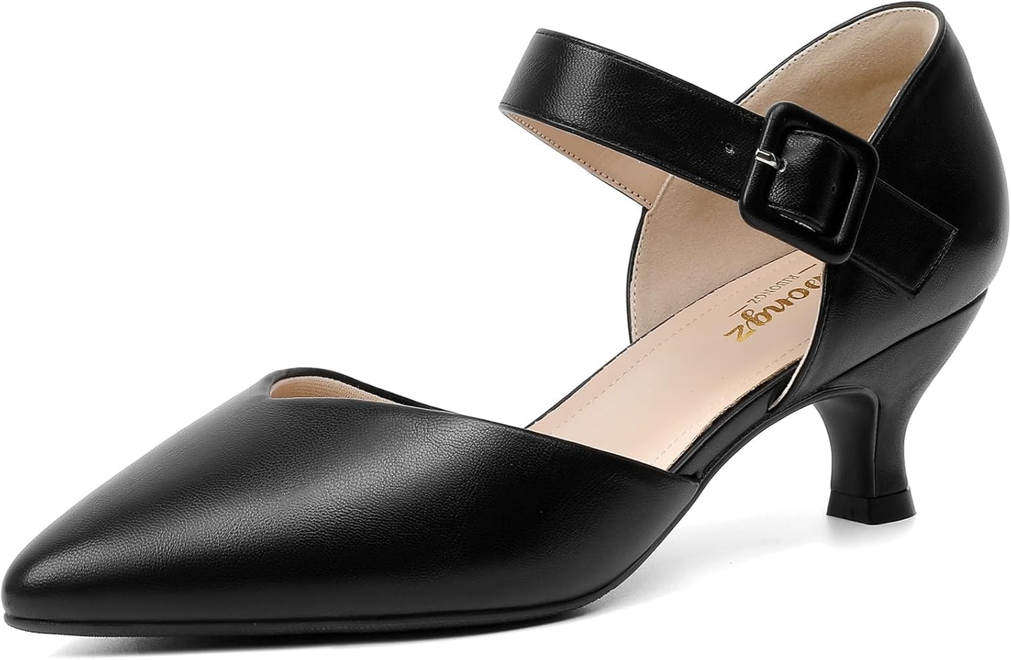 Comfortable Kitten Heels for Women with Ankle Strap Design