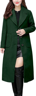 chouyatou Women's Notch Lapel Mid-Long Wool Blend Coat - Warm & Chic
