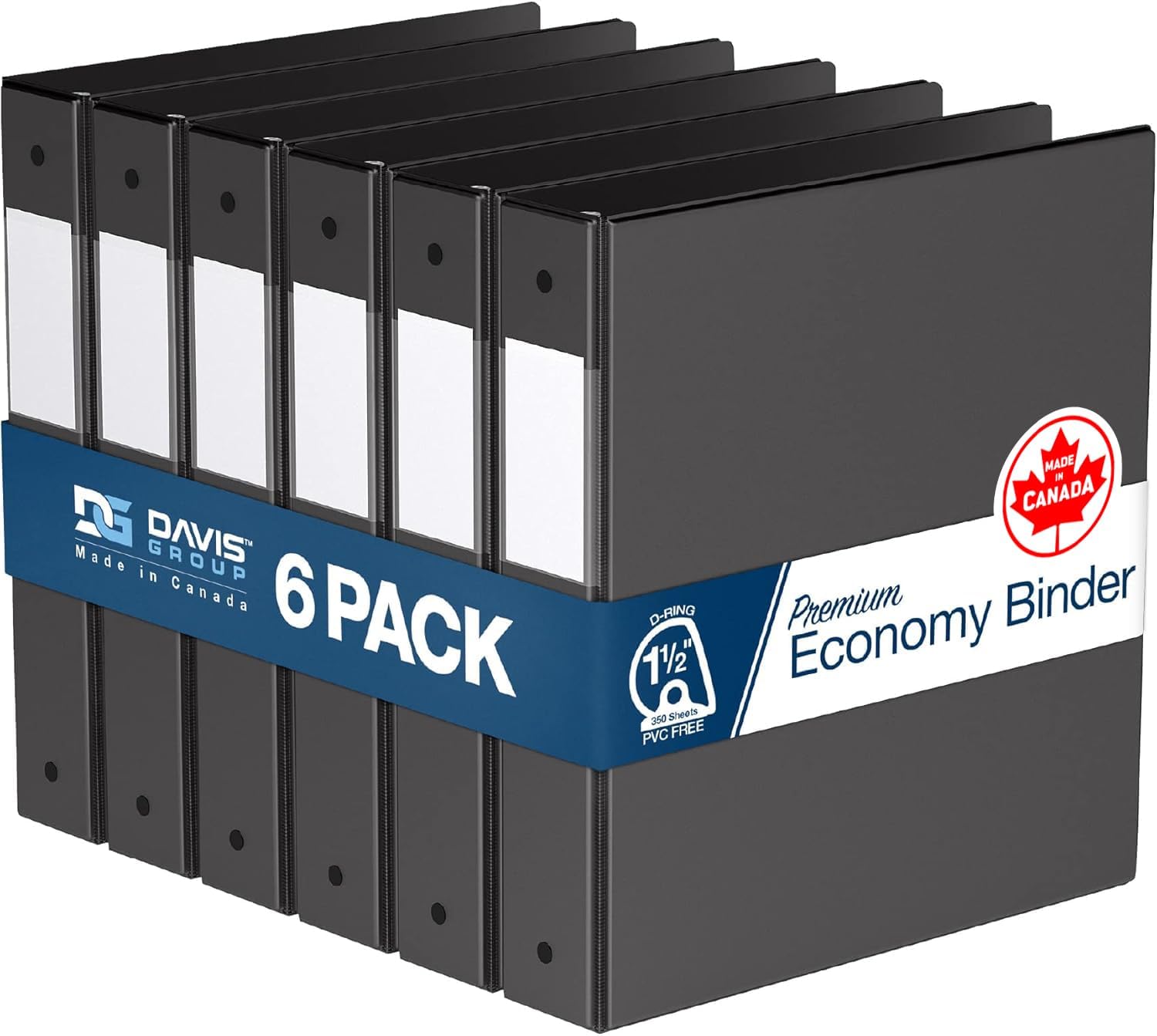 Premium Economy 6-Pack 3-Ring Binders for School or Office