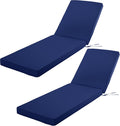 Outdoor Chaise Lounge Cushion Set of 2 - Water-Repellent Navy Cushions