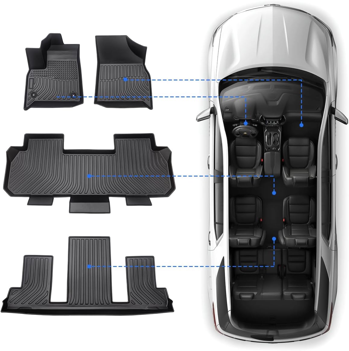 Premium All-Weather Floor Mats for 2018-2024 Chevy Traverse
