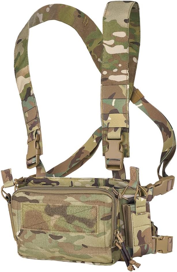 KRYDEX Tactical Chest Rig with Triple Mag Pouch and X Harness