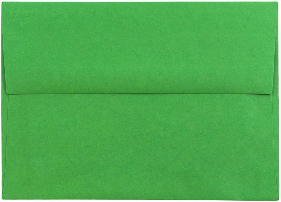 JAM PAPER A6 Colored Invitation Envelopes - Green Recycled Bulk