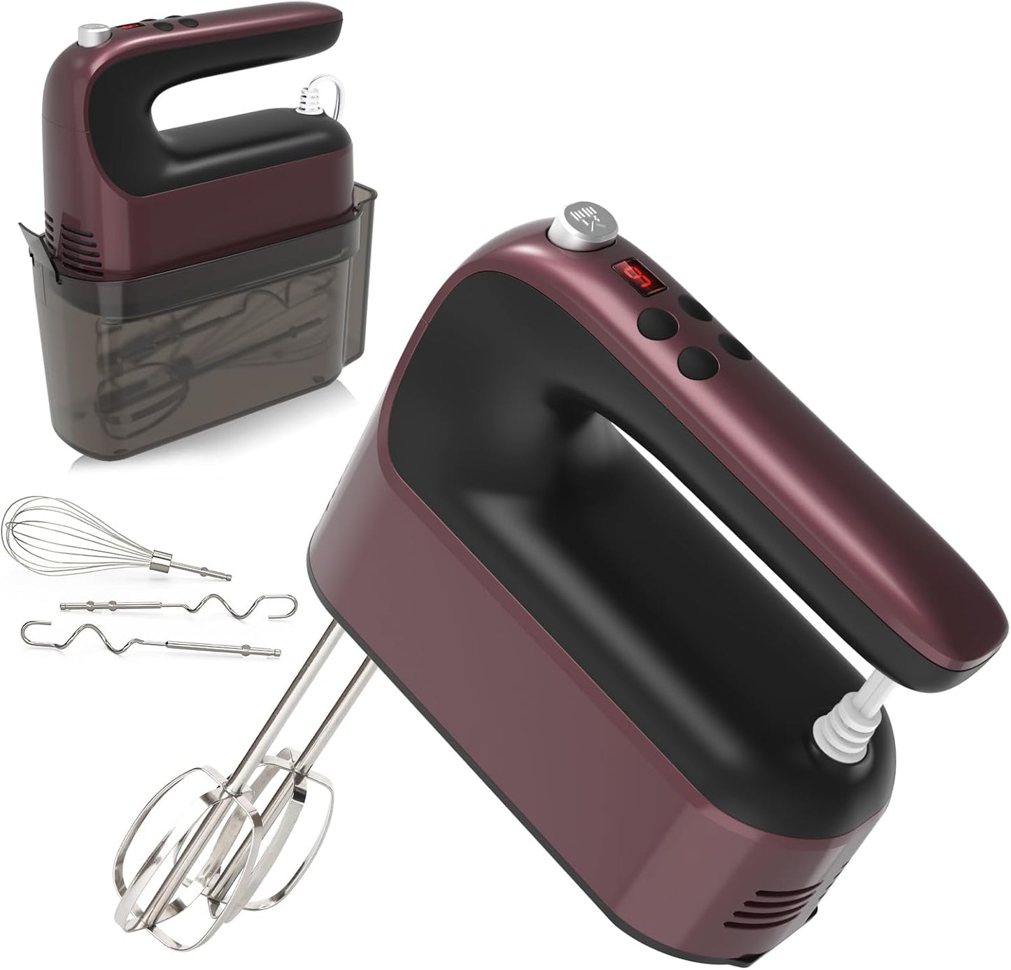 9-Speed Digital Hand Mixer with Powerful 400W Motor for Baking