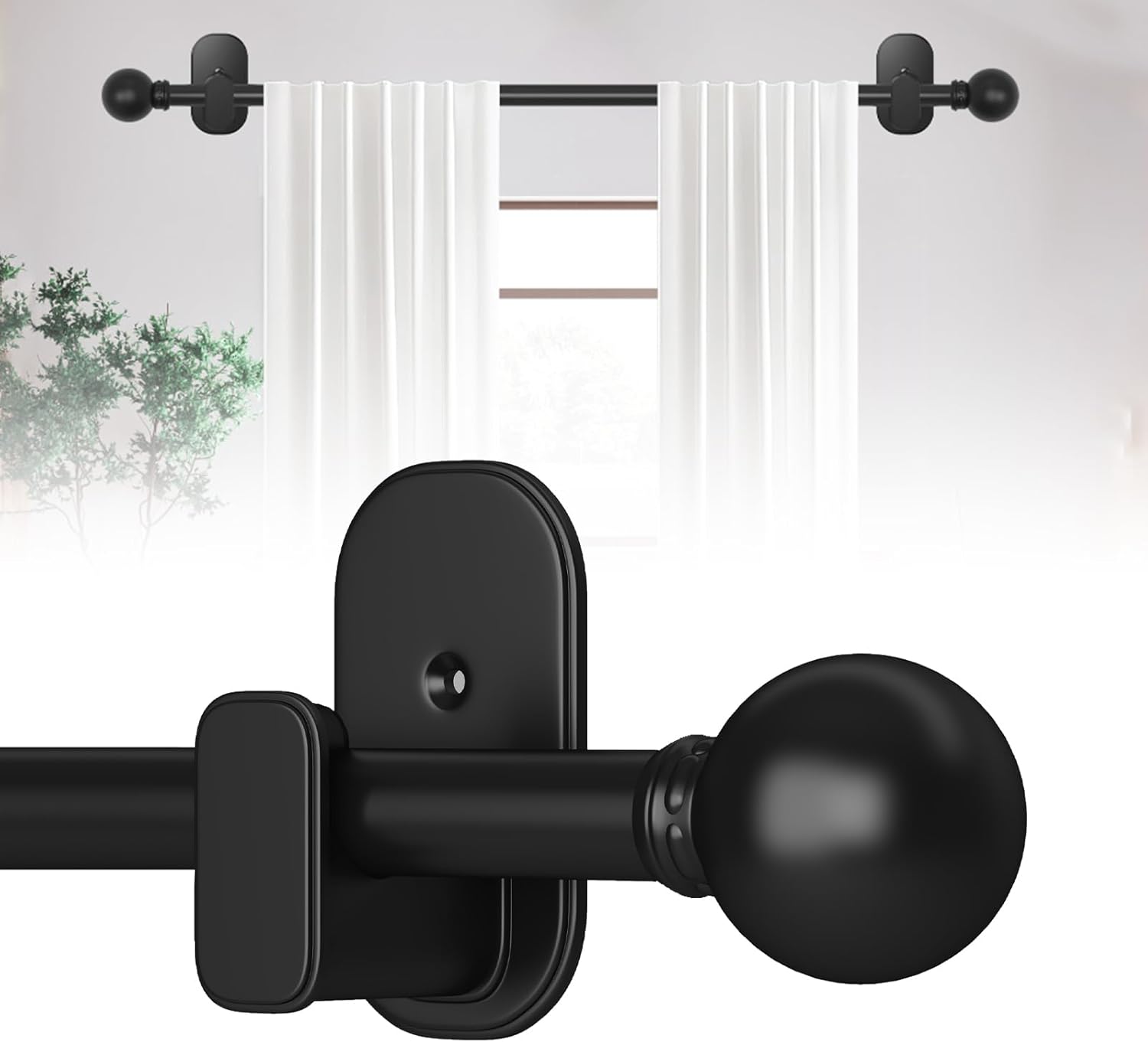 Curtain Rods No Drilling 2 Pack for Easy Installation and Use