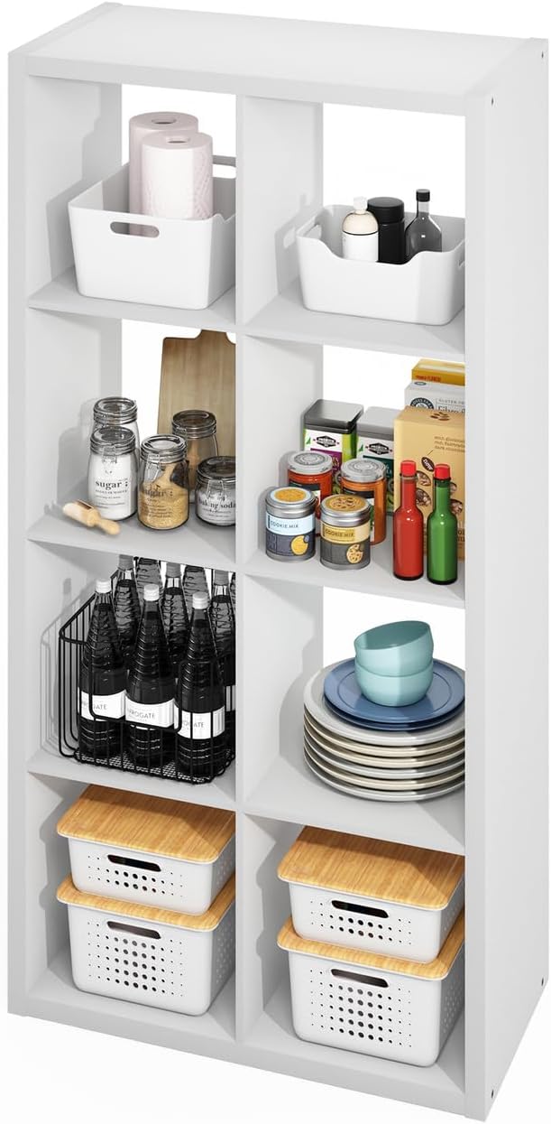 Furinno Hermite 8-Cube Open Shelves for Kitchen Storage