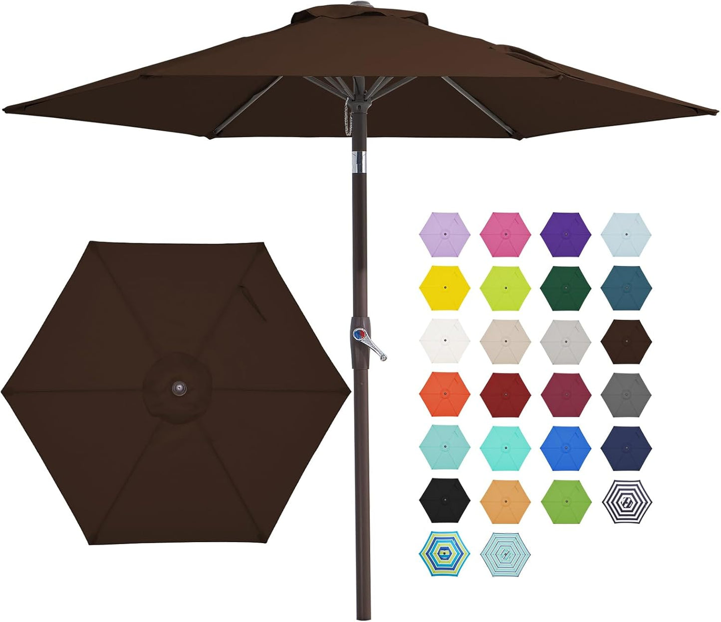 7.5FT Patio Umbrella with Push Button Tilt for Outdoor Use