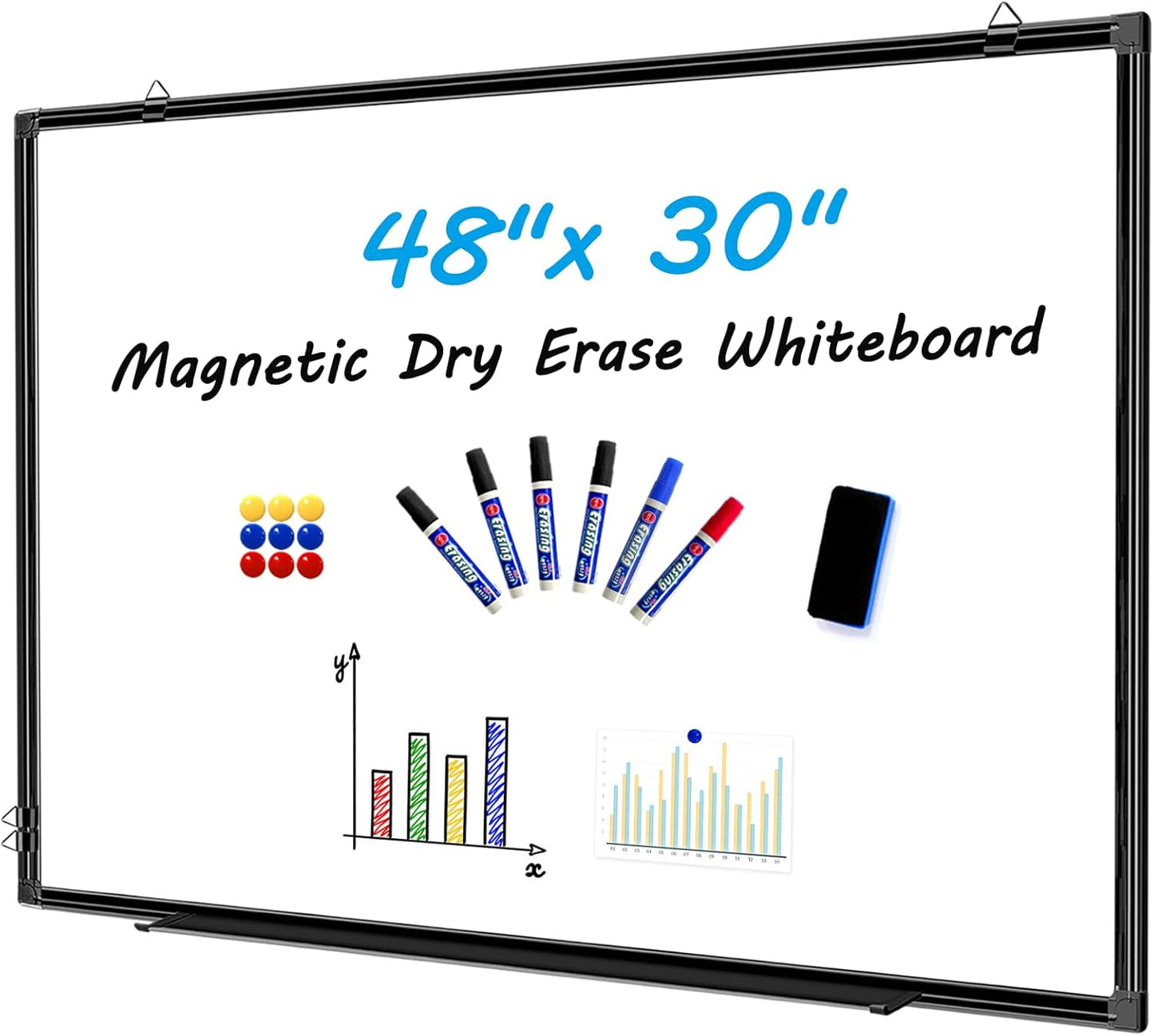 Magnetic White Board Dry Erase Wall Mount for Home and Office