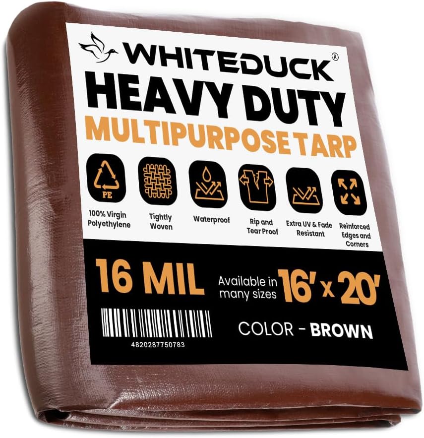 WHITEDUCK 16x20 Tarp - Heavy Duty Waterproof & UV Resistant Cover