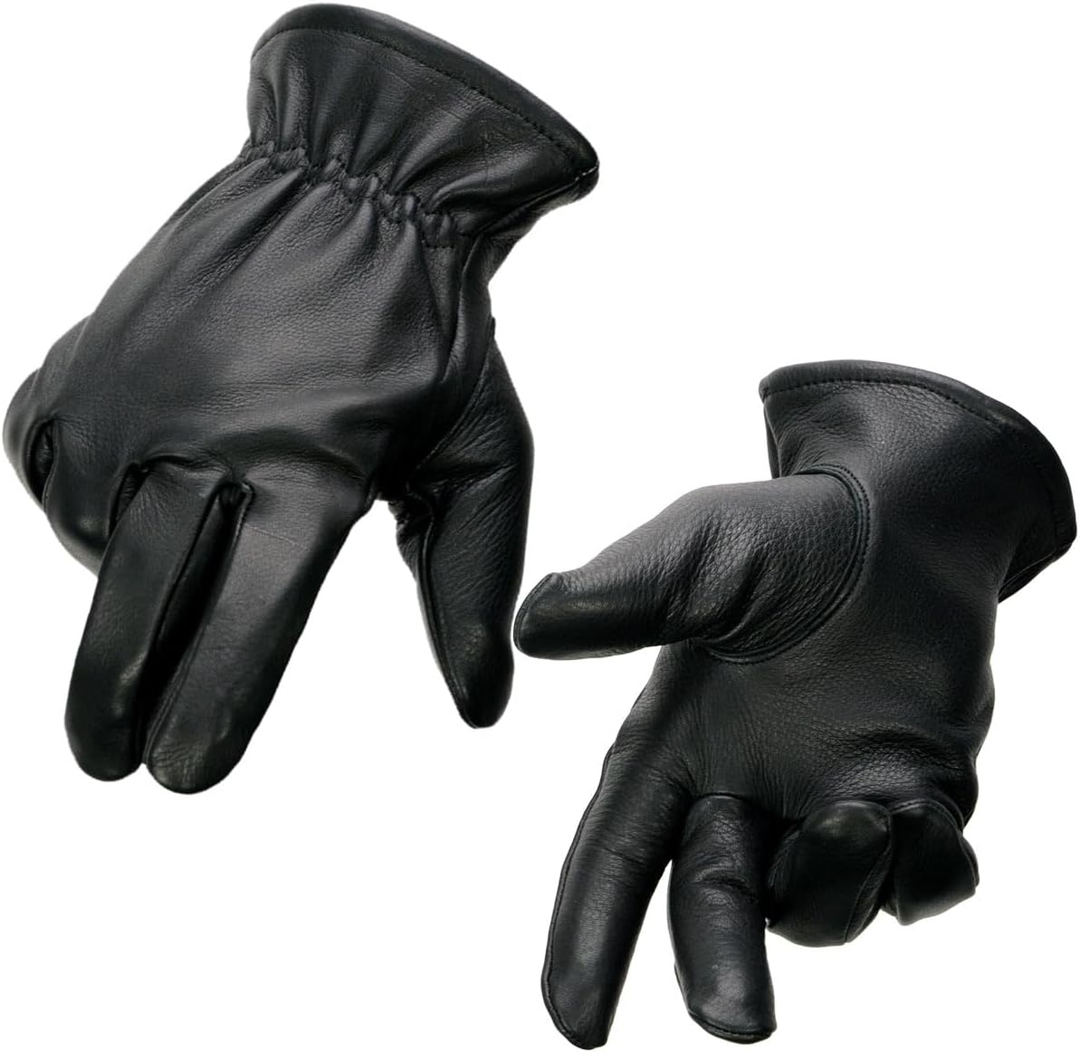 Thermal Lined Deerskin Motorcycle Gloves for Men