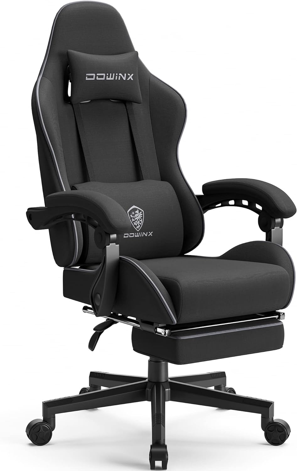 Dowinx Fabric Gaming Chair with Massage & Footrest
