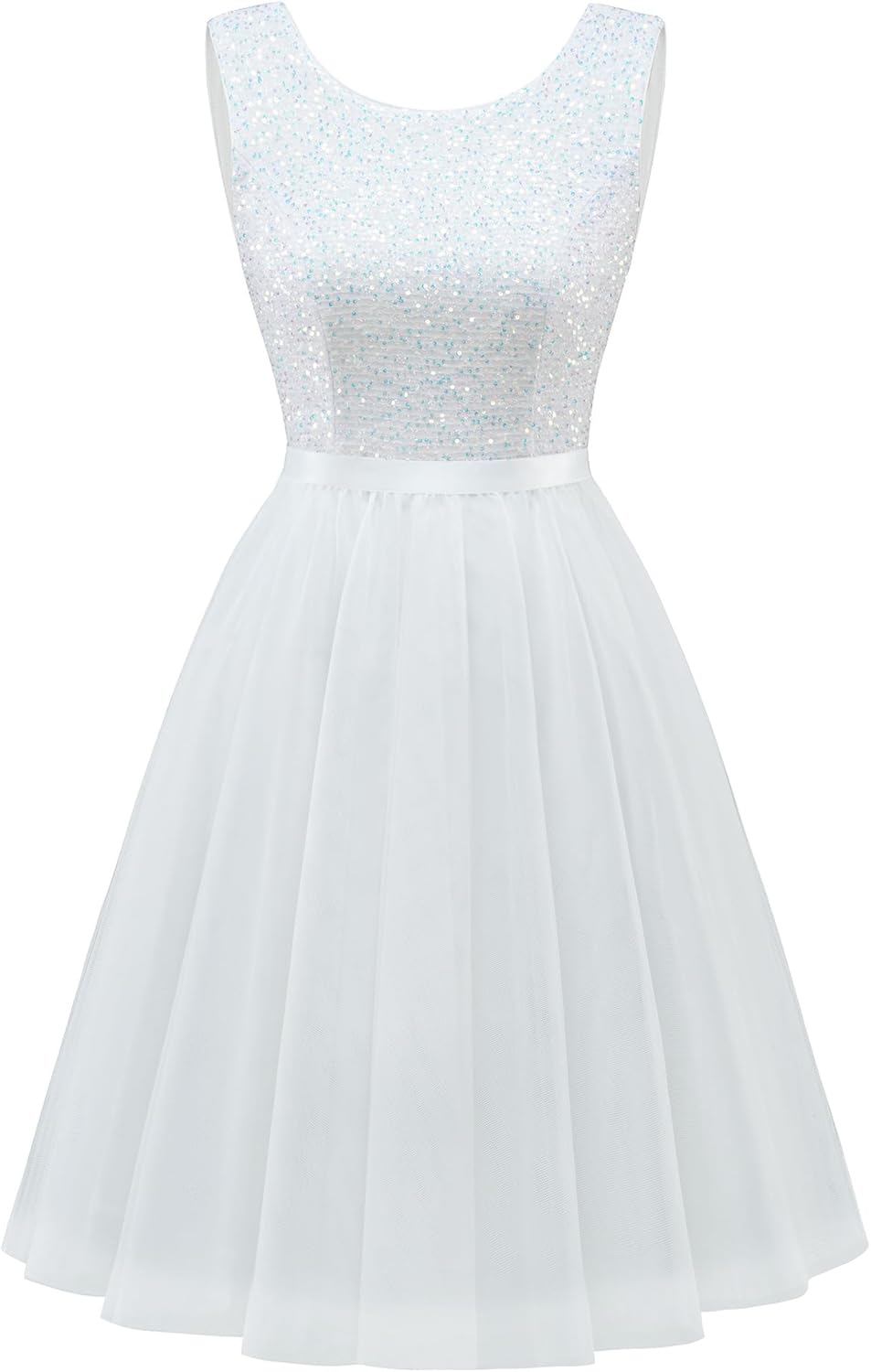 BeryLove Sequin Dress Vintage A Line Wedding Formal Swing Tulle