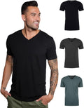 INTO THE AM Premium V Neck T Shirts for Men - Modern Fitted Tees Great