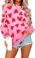 Love Heart Graphic Pink Sweatshirt: Casual Chic Style!