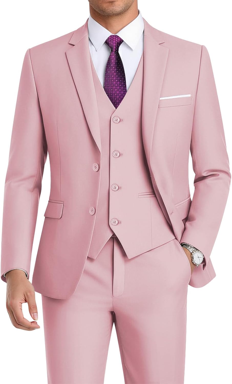 WEEN CHARM Men's Slim Fit 3-Piece Suit Set for Any Occasion