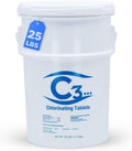 3 in Chlorine Tablets 25 lb Bucket - Slow Dissolving Pool Chlorination