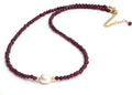 Gempires Gemstone Ruby and Freshwater Pearl Beaded Necklace - Everyday