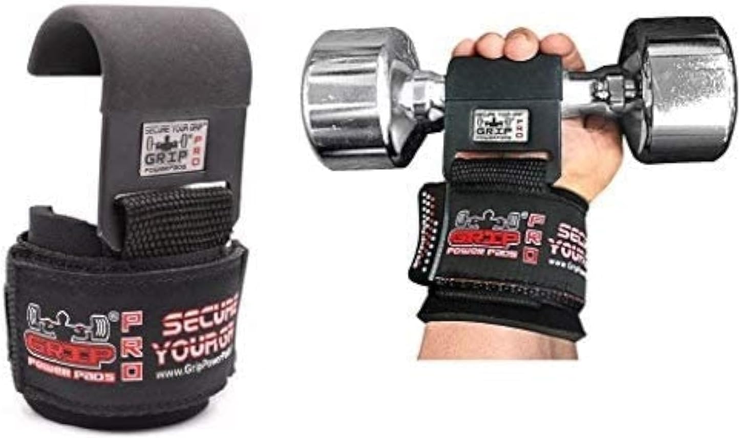 Weight Lifting Hooks for Heavy Duty Lifting Straps and Grips