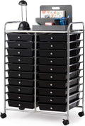 20 Drawer Rolling Storage Cart Organizer - Compact Mobile Storage