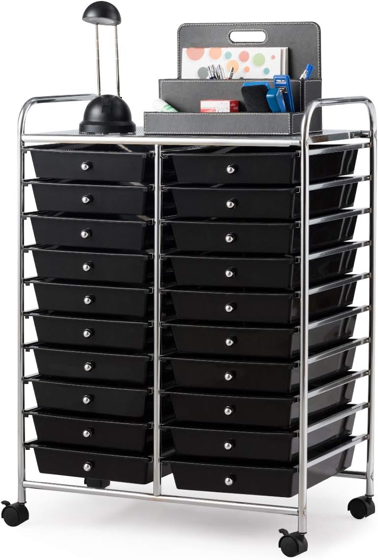Giantex 20 Drawer Rolling Storage Cart for Home Office Organization