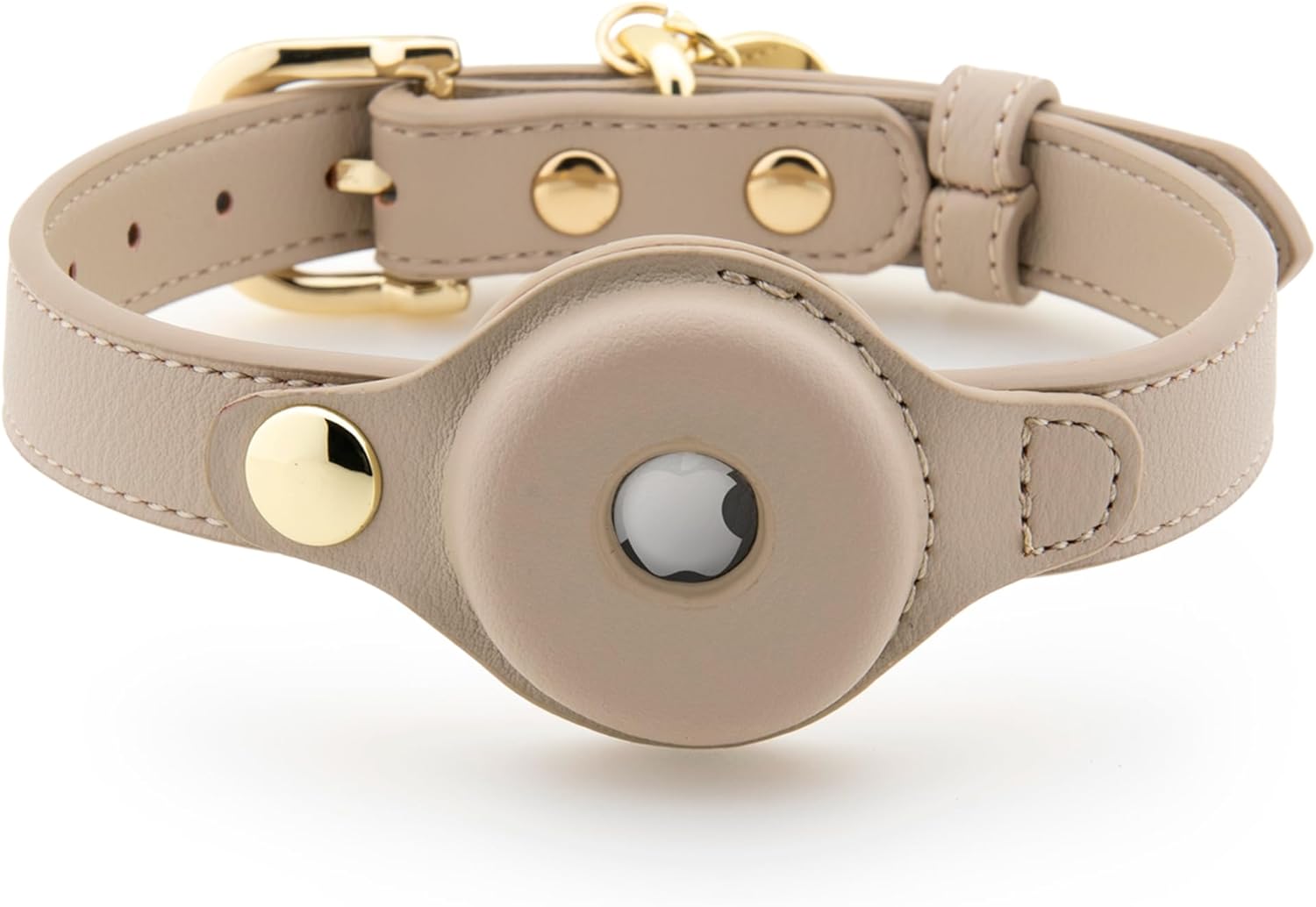 Cupertino Dog Collars with Vegan Leather and Tracker Holder