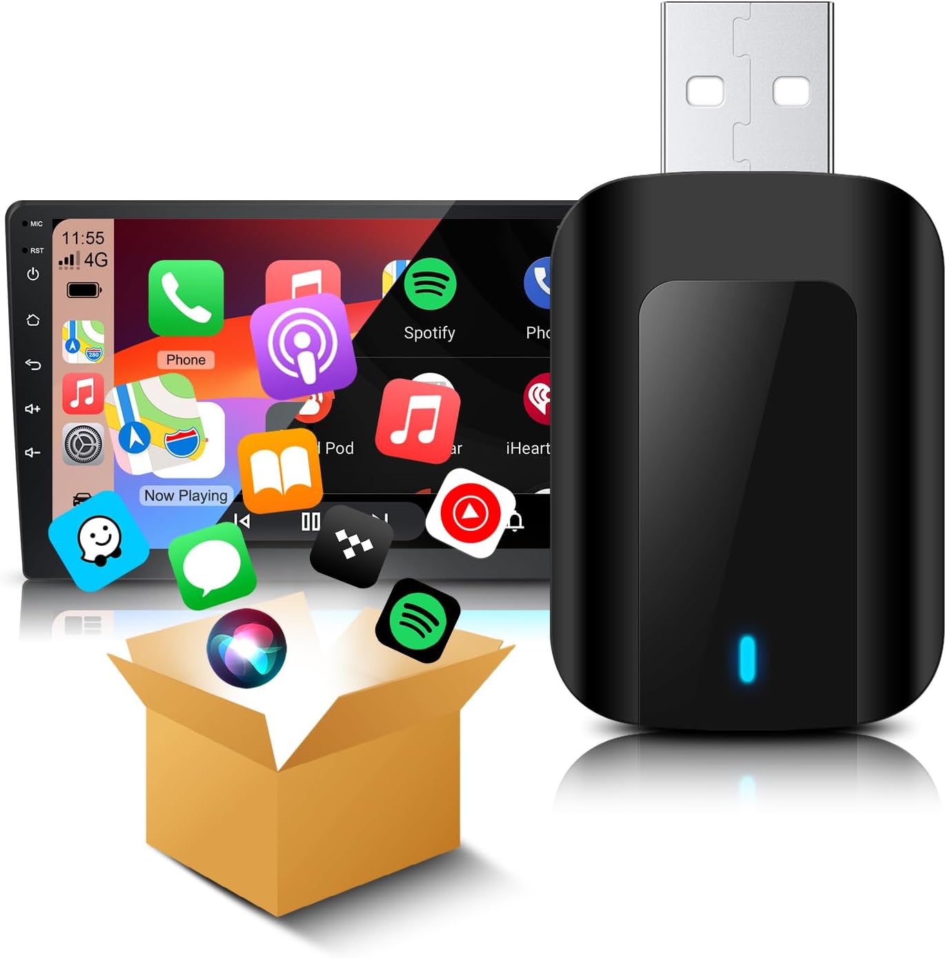 Crienten Wireless CarPlay Adapter | Fast Plug & Play iOS Connectivity