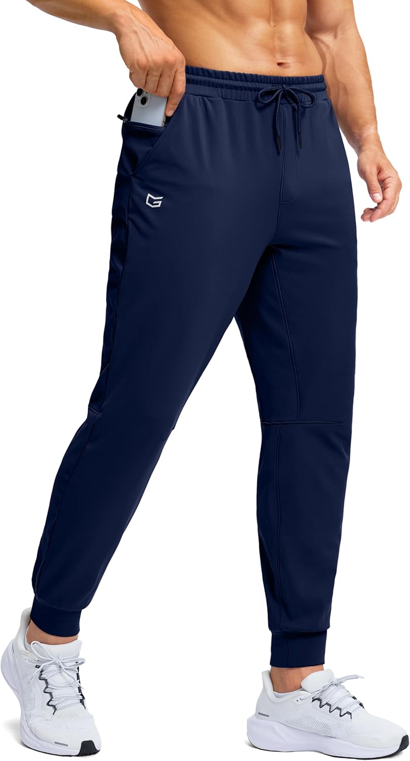 Fleece Lined Athletic Pants for Men - Warm Joggers with Pockets