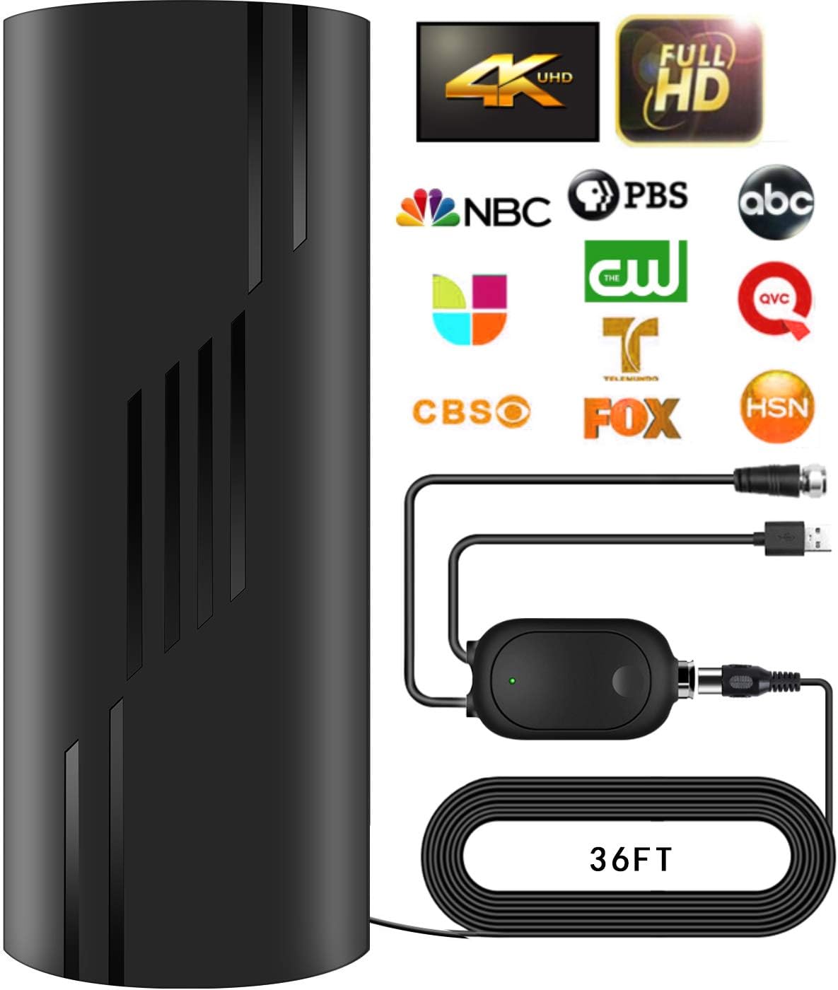 1100+ Miles Range Indoor Digital TV Antenna with Amplifier