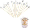 XINAR 100 Snowflake Cocktail Picks - Festive Appetizer Decoration