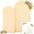 Ivory and Champagne Arch Backdrop Cover Set - Double-Layer Stretch