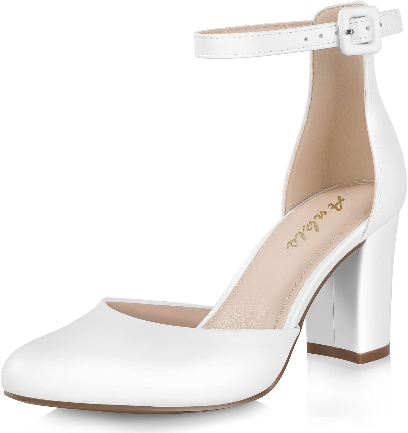 Ankis Closed Toe Heels for Women - Stylish Chunky Block Pumps