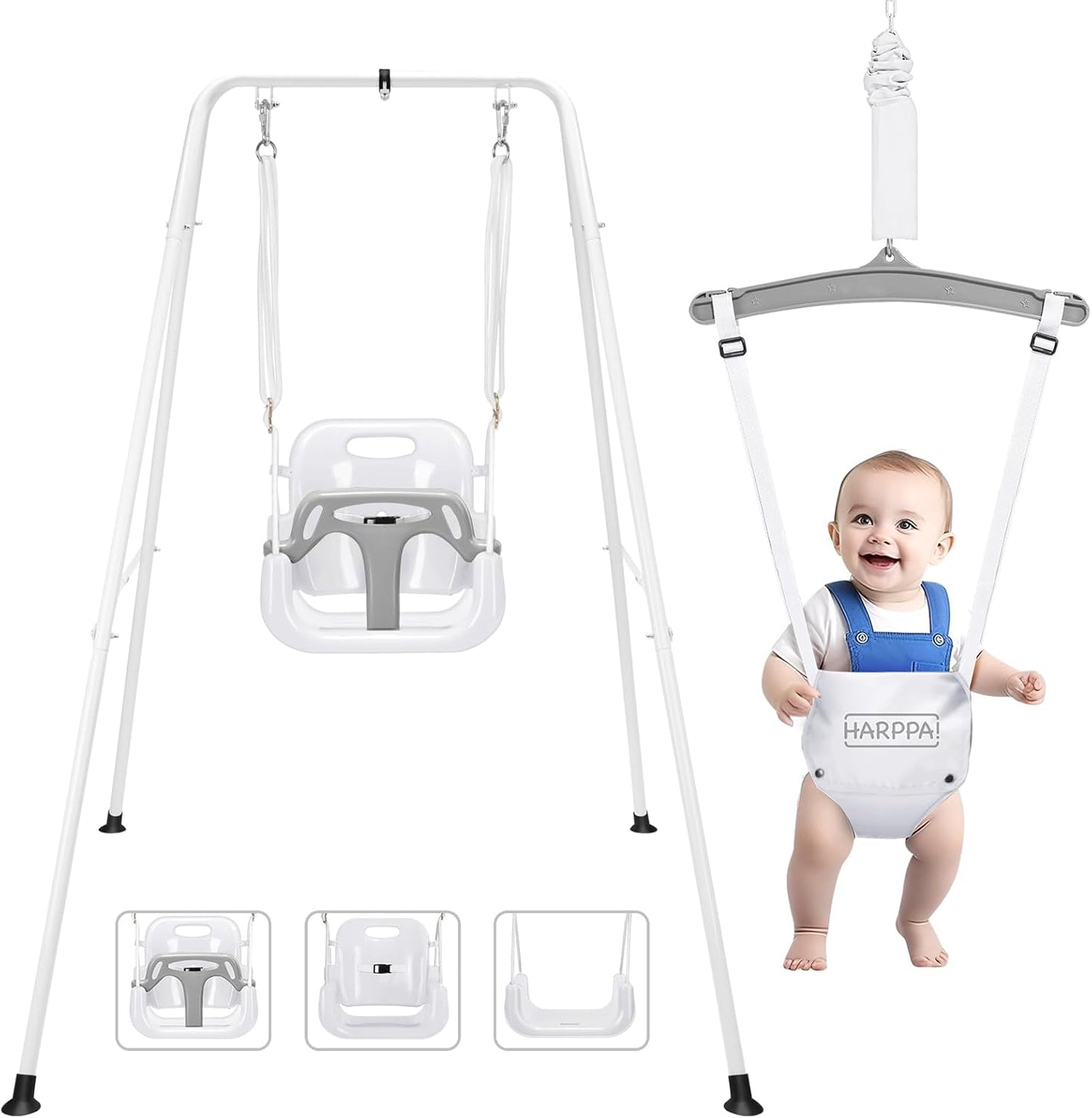 2 in 1 Toddler Swing Set for Indoor and Outdoor Fun
