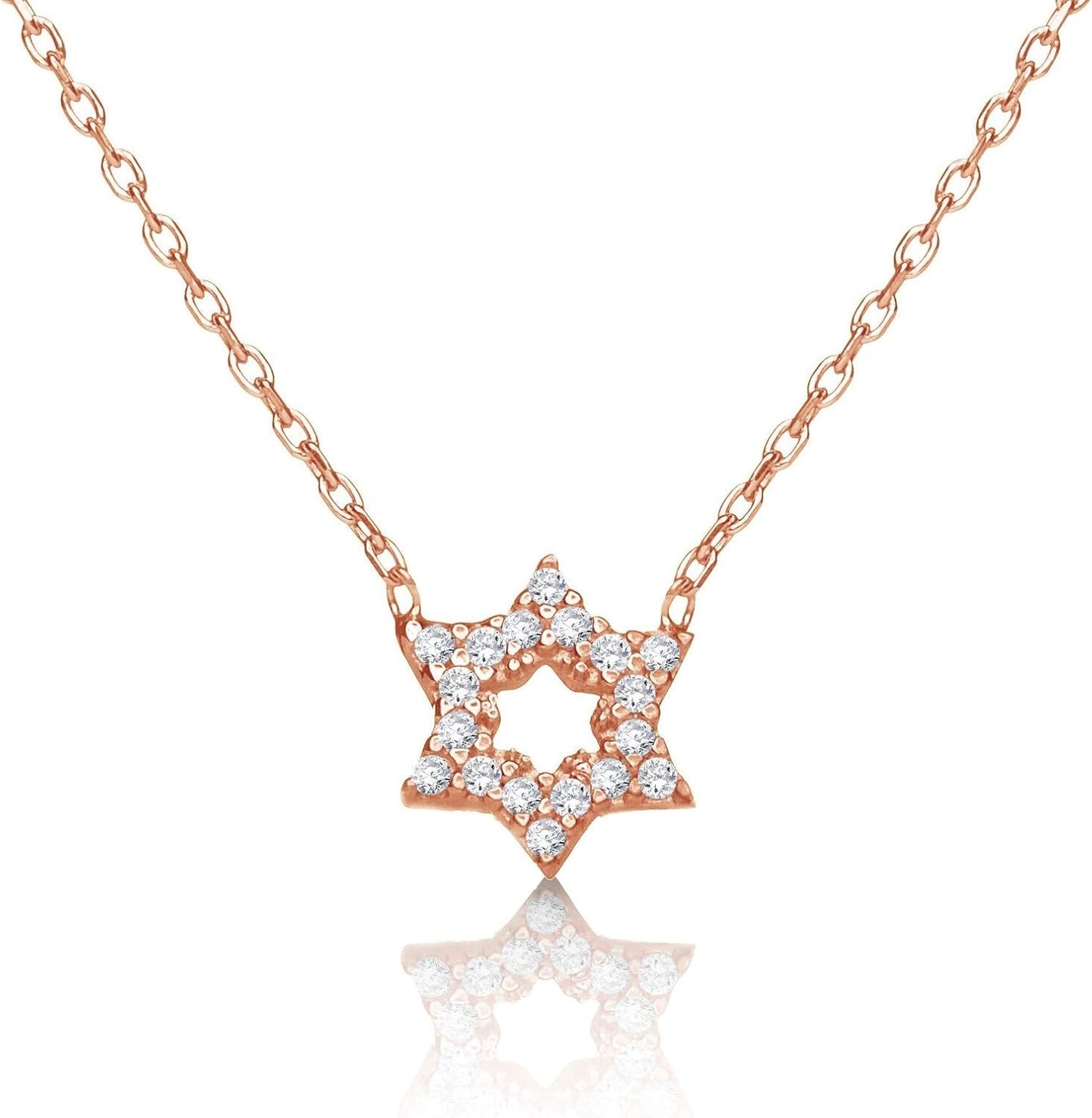 Dainty Sterling Silver Star of David Necklace for Women Gift