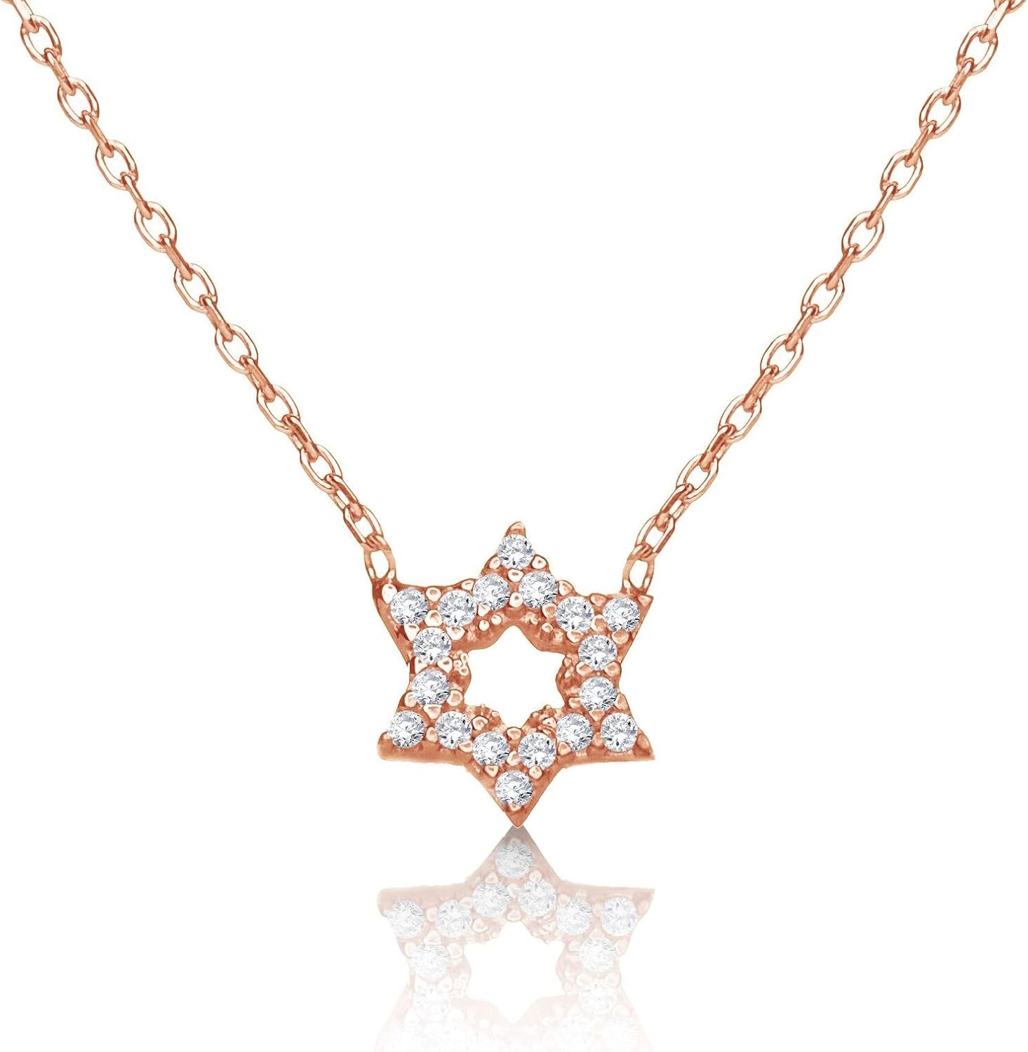 Dainty Sterling Silver Star of David Necklace for Women Gift