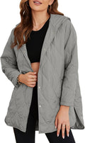EVALESS Long Quilted Jacket for Women 2025 - Lightweight Warm Hooded