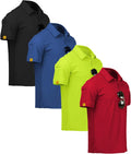 Mens 4-Pack Polo Shirt Short Sleeve for Golf & Tennis - ZITY