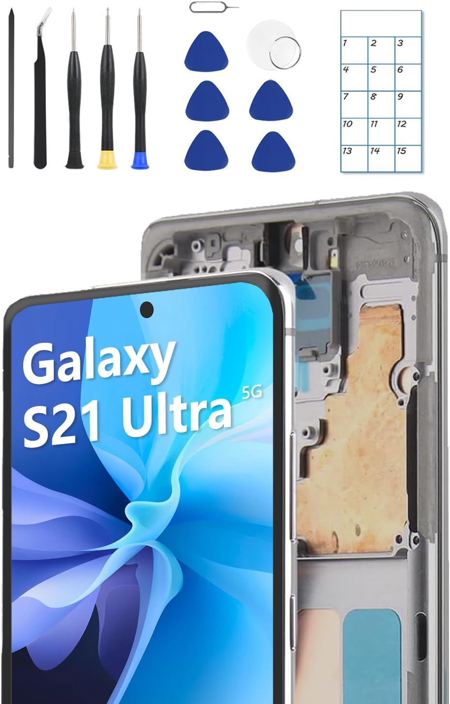 OLED Screen Replacement for Samsung Galaxy S21 Ultra 5G - Silver
