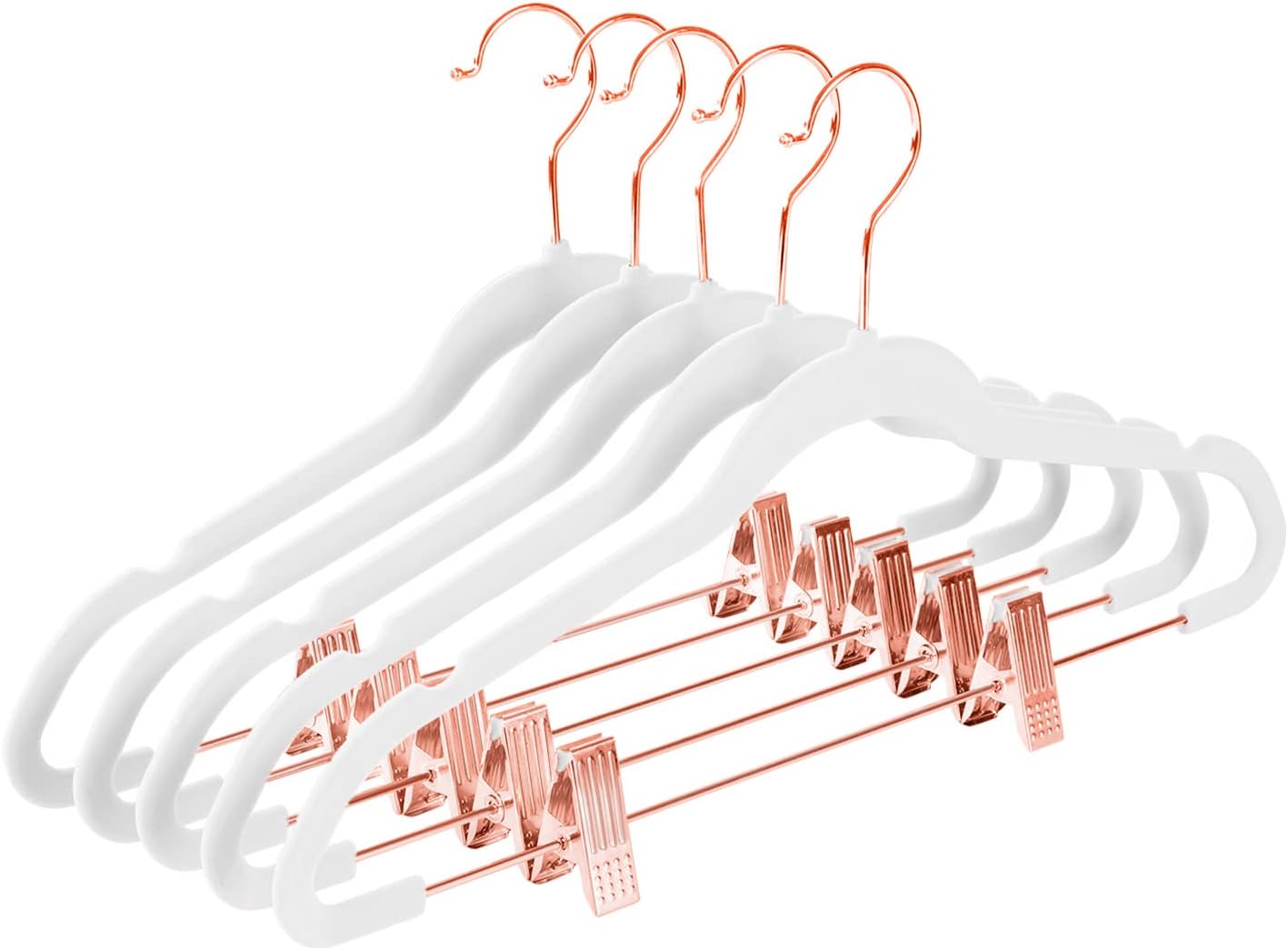 MIZGI Premium Velvet Pants Hangers with Clips for Closet Space