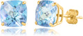 925 Sterling Silver Cushion Cut Gemstone Stud Earrings - Classic 8MM