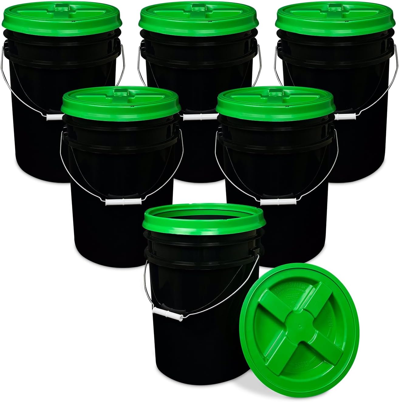 5 Gallon Black Bucket with Gamma Seal Lid for Food Storage