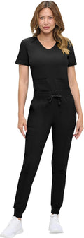 Ultra-Soft Luxe Stretch Jogger Scrub Set - Comfort All Day Natural